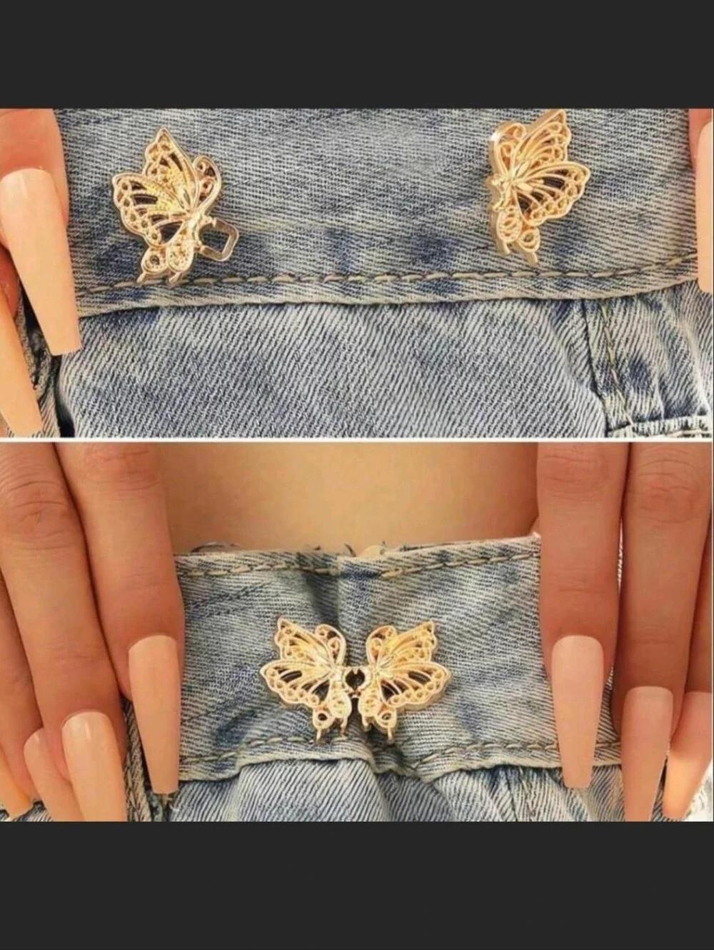 Gold Butterfly Waist Cincher Clip Accessory